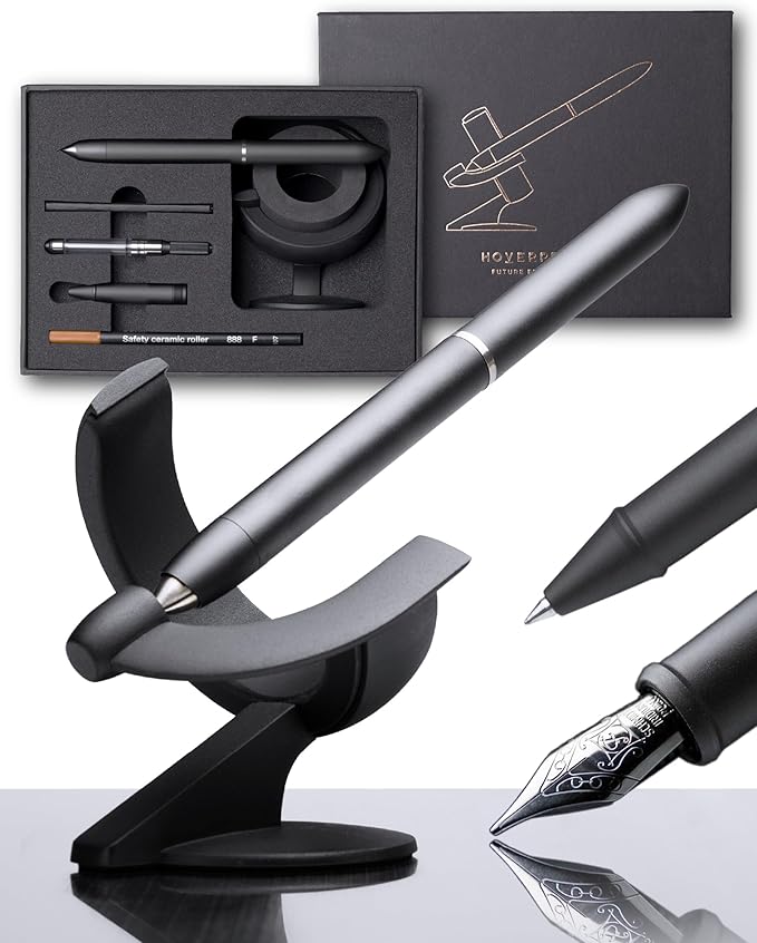 novium Hoverpen Future - Luxury Fountain Pen & Rollerball Pen All-In Gift Box